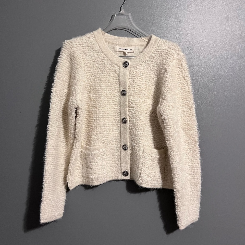 Lucky Brand Women's Textured Button-Up Cardigan - Picture 1 of 11